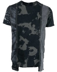 dunkelgraues Mit Batikmuster T-Shirt mit einem Rundhalsausschnitt von Needles