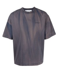 dunkelgraues Mit Batikmuster T-Shirt mit einem Rundhalsausschnitt von Off-White