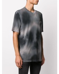 dunkelgraues Mit Batikmuster T-Shirt mit einem Rundhalsausschnitt von Diesel