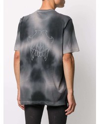 dunkelgraues Mit Batikmuster T-Shirt mit einem Rundhalsausschnitt von Diesel