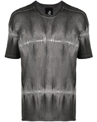 dunkelgraues Mit Batikmuster T-Shirt mit einem Rundhalsausschnitt von Thom Krom