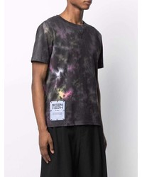 dunkelgraues Mit Batikmuster T-Shirt mit einem Rundhalsausschnitt von McQ