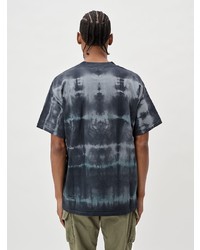 dunkelgraues Mit Batikmuster T-Shirt mit einem Rundhalsausschnitt von John Elliott