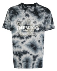 dunkelgraues Mit Batikmuster T-Shirt mit einem Rundhalsausschnitt von True Religion