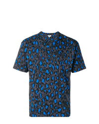 dunkelgraues T-Shirt mit einem Rundhalsausschnitt mit Leopardenmuster von Kenzo