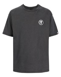 dunkelgraues T-Shirt mit einem Rundhalsausschnitt von AAPE BY A BATHING APE