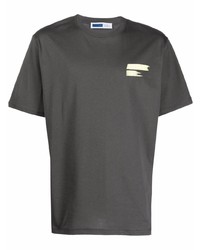 dunkelgraues T-Shirt mit einem Rundhalsausschnitt von AFFIX