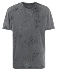 dunkelgraues T-Shirt mit einem Rundhalsausschnitt von AllSaints