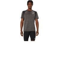 dunkelgraues T-Shirt mit einem Rundhalsausschnitt von Asics