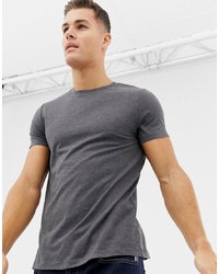 dunkelgraues T-Shirt mit einem Rundhalsausschnitt von ASOS DESIGN