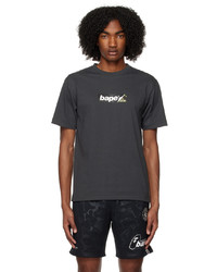 dunkelgraues T-Shirt mit einem Rundhalsausschnitt von BAPE