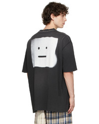 dunkelgraues T-Shirt mit einem Rundhalsausschnitt von Acne Studios