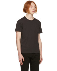dunkelgraues T-Shirt mit einem Rundhalsausschnitt von YMC