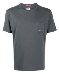 dunkelgraues T-Shirt mit einem Rundhalsausschnitt von C.P. Company