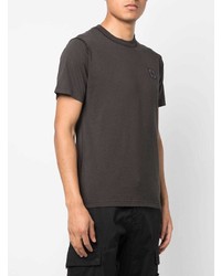 dunkelgraues T-Shirt mit einem Rundhalsausschnitt von Stone Island