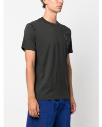 dunkelgraues T-Shirt mit einem Rundhalsausschnitt von Stone Island