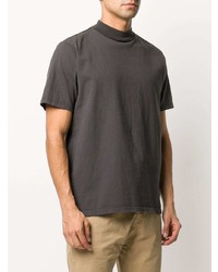 dunkelgraues T-Shirt mit einem Rundhalsausschnitt von Les Tien