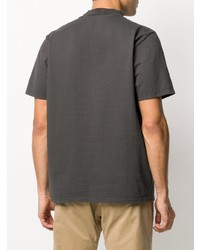 dunkelgraues T-Shirt mit einem Rundhalsausschnitt von Les Tien