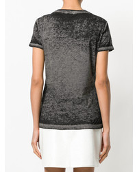 dunkelgraues T-Shirt mit einem Rundhalsausschnitt von Versace Jeans