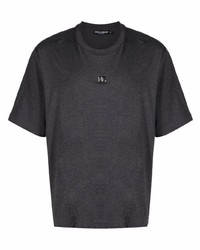dunkelgraues T-Shirt mit einem Rundhalsausschnitt von Dolce & Gabbana
