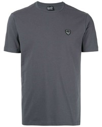 dunkelgraues T-Shirt mit einem Rundhalsausschnitt von Ea7 Emporio Armani