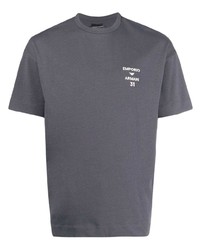 dunkelgraues T-Shirt mit einem Rundhalsausschnitt von Emporio Armani