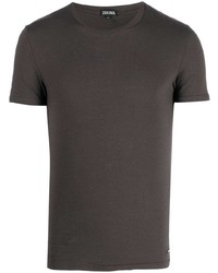 dunkelgraues T-Shirt mit einem Rundhalsausschnitt von Ermenegildo Zegna