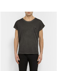 dunkelgraues T-Shirt mit einem Rundhalsausschnitt von Saint Laurent