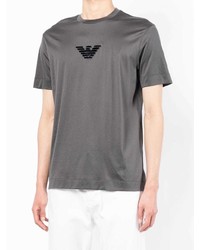 dunkelgraues T-Shirt mit einem Rundhalsausschnitt von Emporio Armani