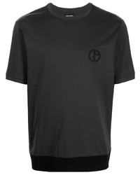 dunkelgraues T-Shirt mit einem Rundhalsausschnitt von Giorgio Armani