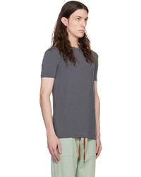 dunkelgraues T-Shirt mit einem Rundhalsausschnitt von Zegna