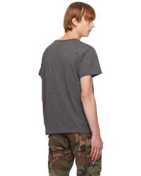 dunkelgraues T-Shirt mit einem Rundhalsausschnitt von RRL