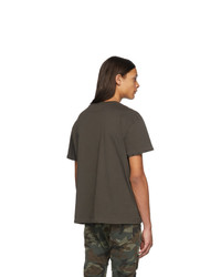 dunkelgraues T-Shirt mit einem Rundhalsausschnitt von R13