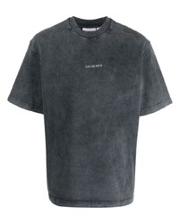 dunkelgraues T-Shirt mit einem Rundhalsausschnitt von Han Kjobenhavn