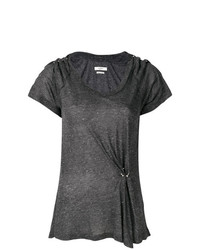 dunkelgraues T-Shirt mit einem Rundhalsausschnitt von Isabel Marant Etoile