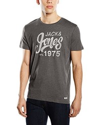 dunkelgraues T-Shirt mit einem Rundhalsausschnitt von Jack & Jones