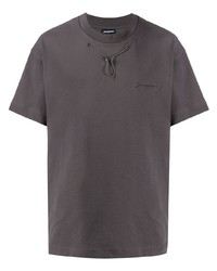 dunkelgraues T-Shirt mit einem Rundhalsausschnitt von Jacquemus