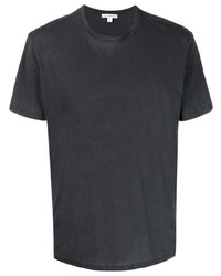 dunkelgraues T-Shirt mit einem Rundhalsausschnitt von James Perse