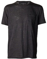 dunkelgraues T-Shirt mit einem Rundhalsausschnitt von John Varvatos