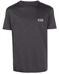 dunkelgraues T-Shirt mit einem Rundhalsausschnitt von Les Hommes