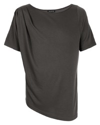 dunkelgraues T-Shirt mit einem Rundhalsausschnitt von Lisa Von Tang