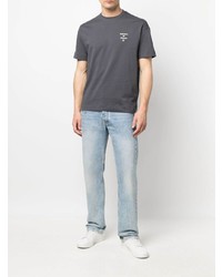 dunkelgraues T-Shirt mit einem Rundhalsausschnitt von Emporio Armani