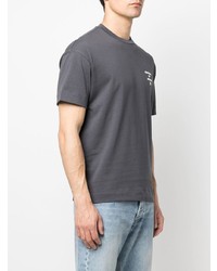 dunkelgraues T-Shirt mit einem Rundhalsausschnitt von Emporio Armani