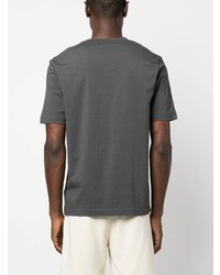 dunkelgraues T-Shirt mit einem Rundhalsausschnitt von BOSS