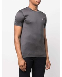 dunkelgraues T-Shirt mit einem Rundhalsausschnitt von Emporio Armani