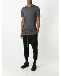 dunkelgraues T-Shirt mit einem Rundhalsausschnitt von Rick Owens DRKSHDW