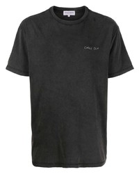 dunkelgraues T-Shirt mit einem Rundhalsausschnitt von Maison Labiche