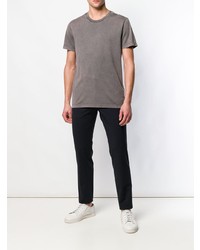 dunkelgraues T-Shirt mit einem Rundhalsausschnitt von Bottega Veneta