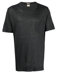 dunkelgraues T-Shirt mit einem Rundhalsausschnitt von Massimo Alba