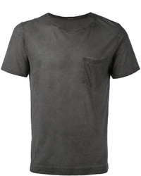 dunkelgraues T-Shirt mit einem Rundhalsausschnitt von Massimo Alba